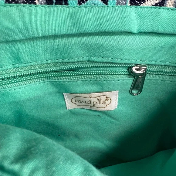 Beautiful Blue Clutch With Tassel Details Button Magnet Closure - Picture 3 of 6